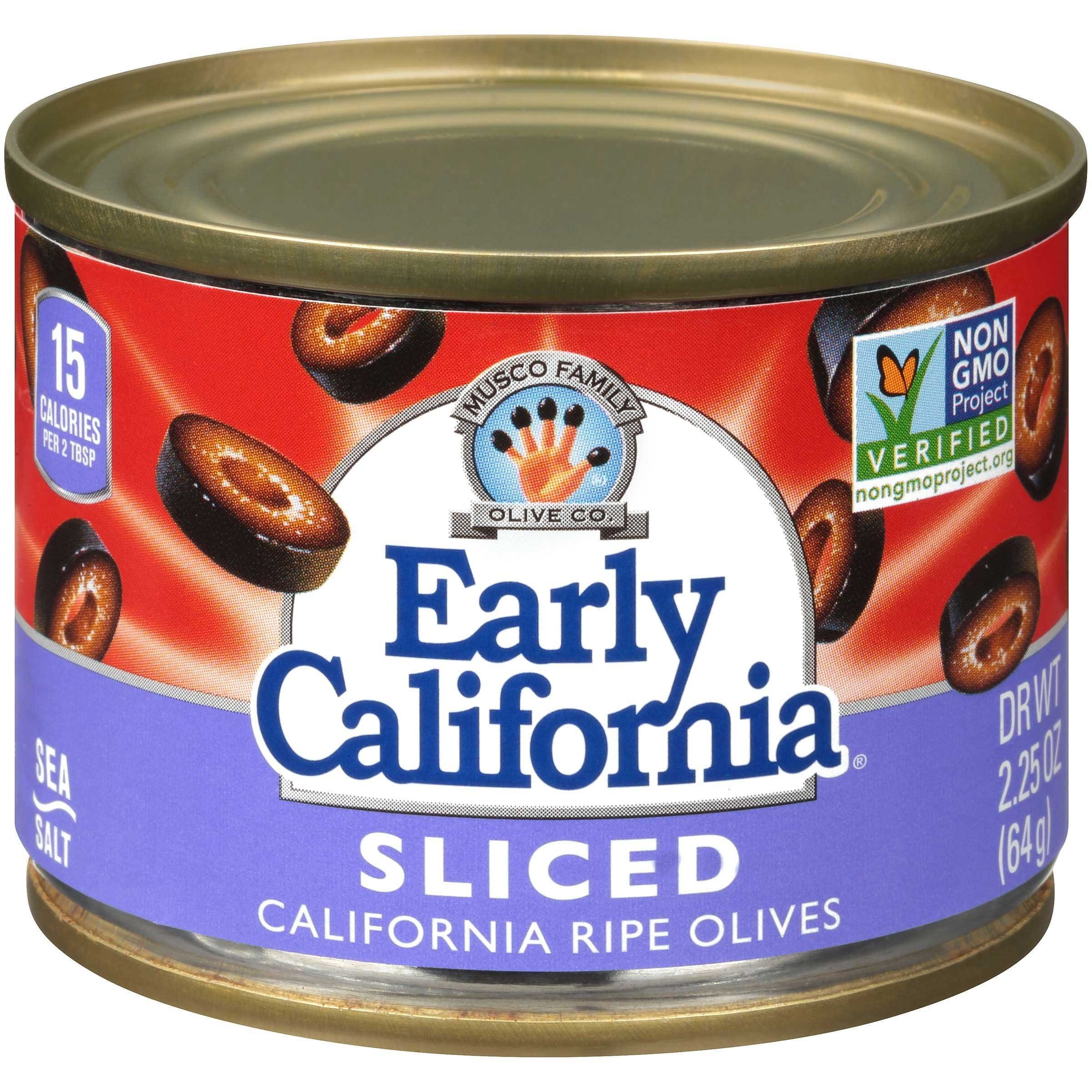 Early California Sliced Ripe Black Olives, 2.25 Ounce -- 12 per case