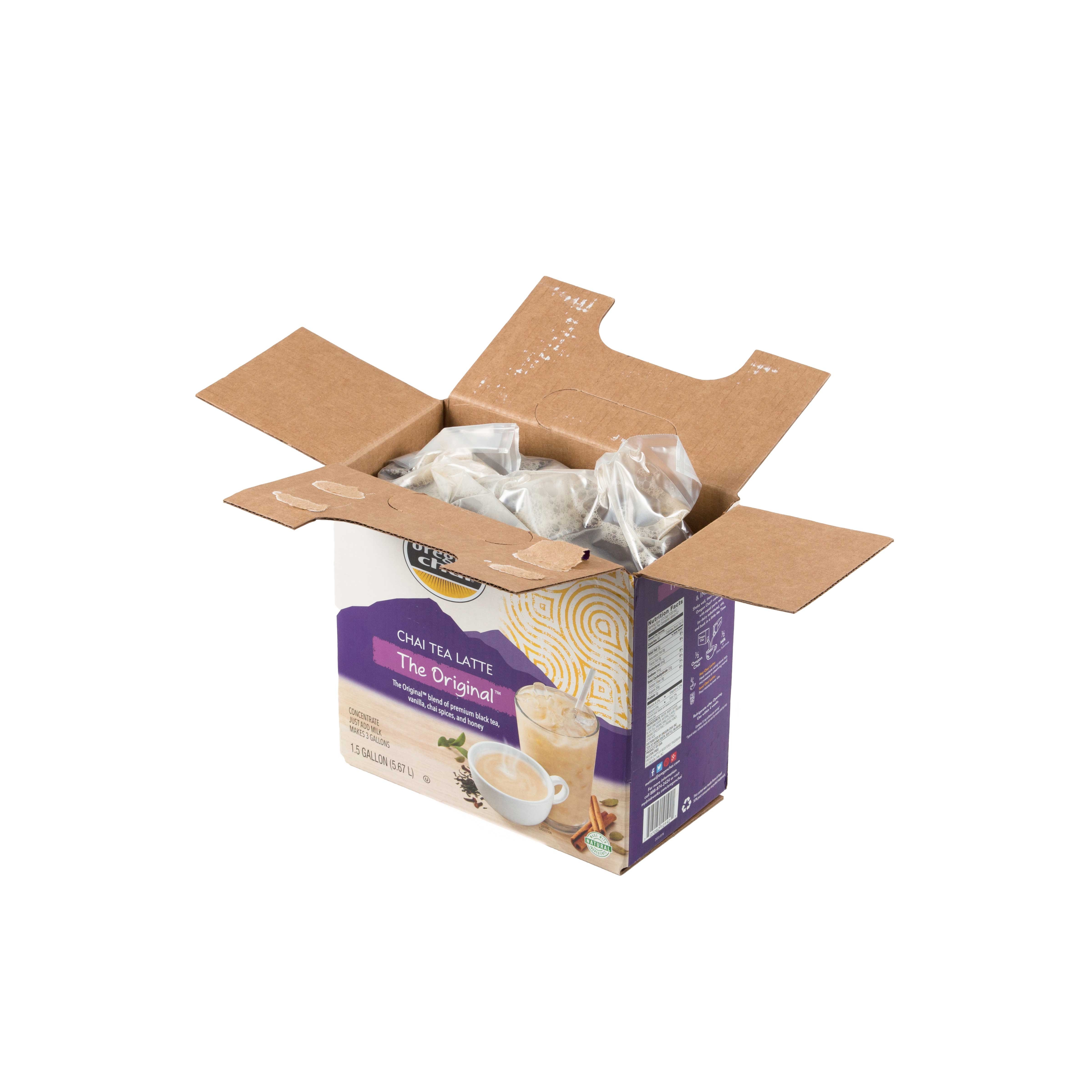 Oregon Chai Original Chai Tea Latte Concentrate - 1.5 gallon bag in carton, 1 carton per case