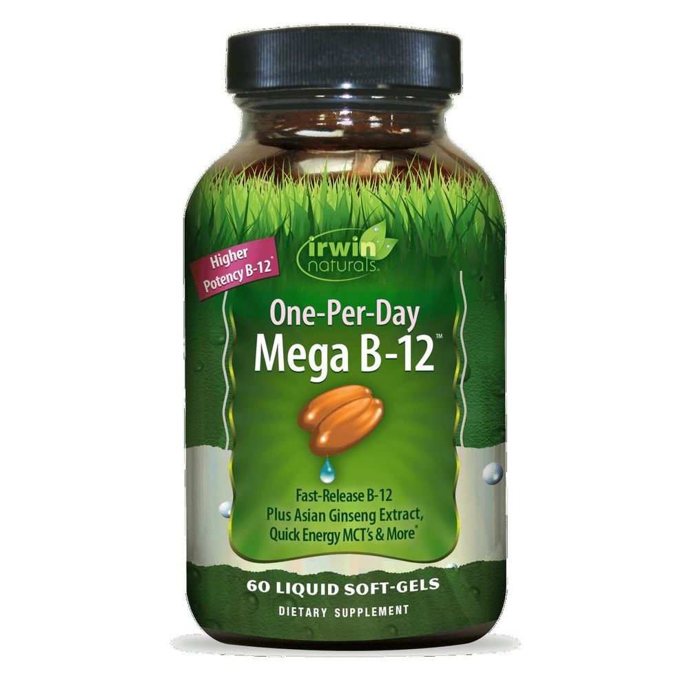 Irwin Naturals One-Per-Day Mega B-12 Liquid Soft Gel, 60 count