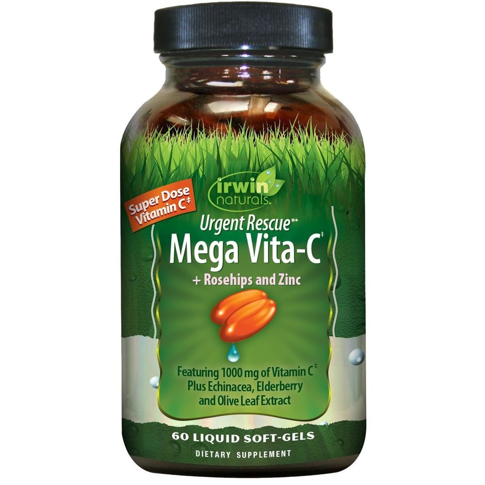 Irwin Naturals Vita-C Plus Urgent Rescue Liquid Soft Gel, 60 count