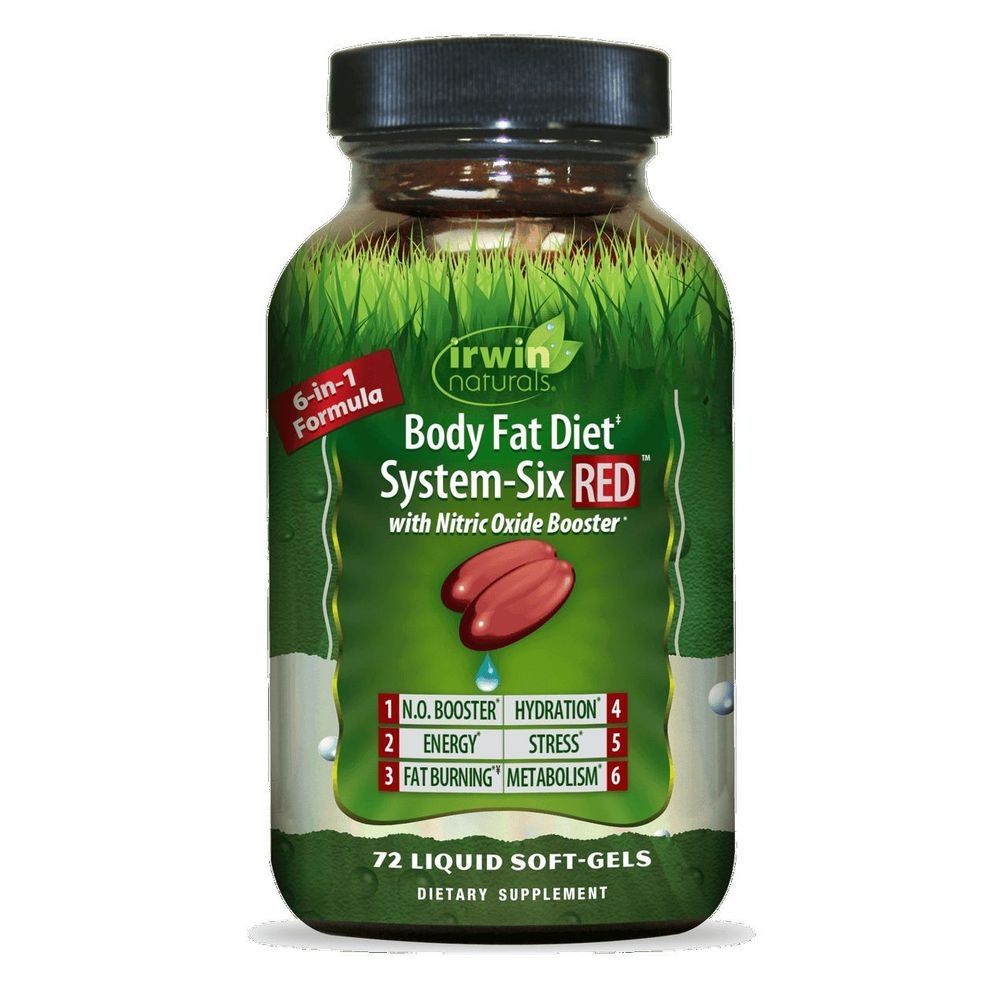 Irwin Naturals Super System Six Body Fat Diet Red Liquid Soft Gel, 72 count
