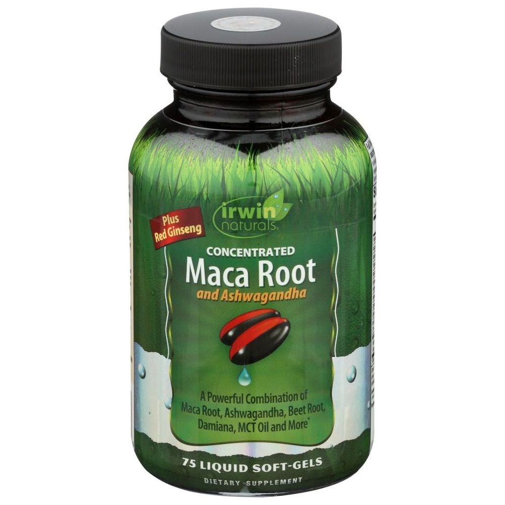 Irwin Naturals Maca Root and Ashwagandha Liquid Soft Gel, 75 count
