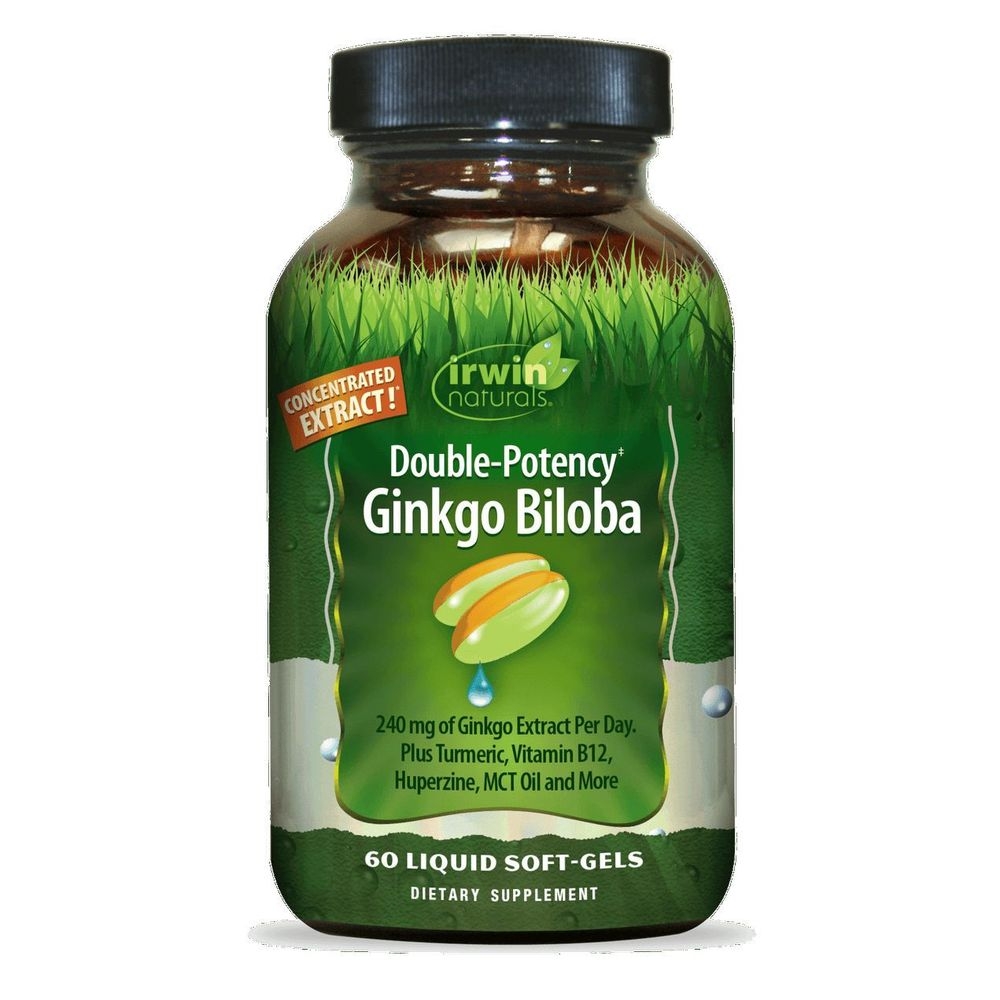Irwin Naturals Double-Potency Ginkgo Biloba Liquid Soft Gel, 60 count