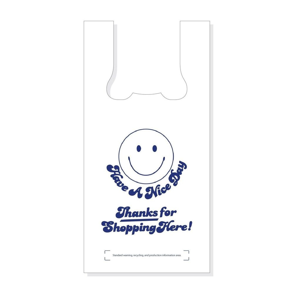 Hilex Quickmate EZ Thank You Stock Print Junior T-Shirt Bag, 20 Pound Capacity -- 1000 per case