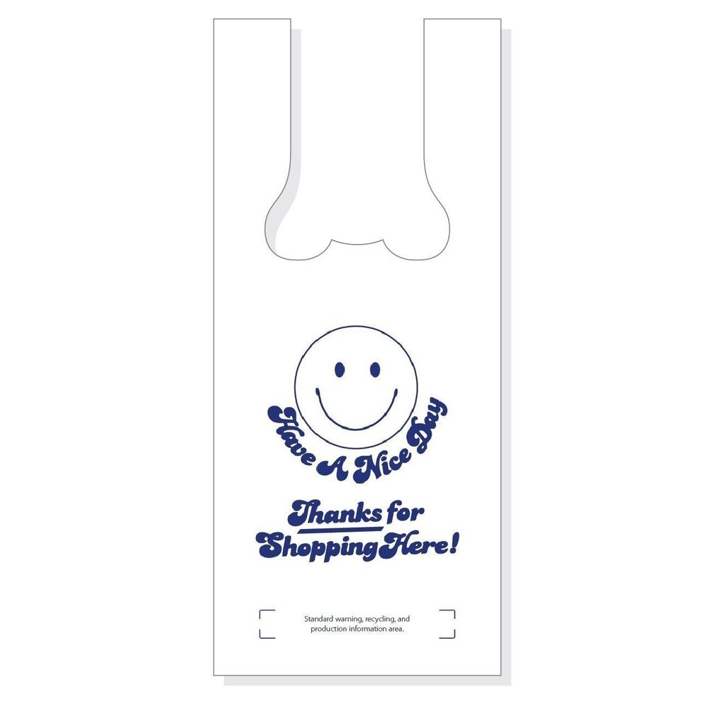 Hilex Quickmate EZ Thank You Stock Print Mini T-Shirt Bag, 12 Pound Capacity -- 1000 per case