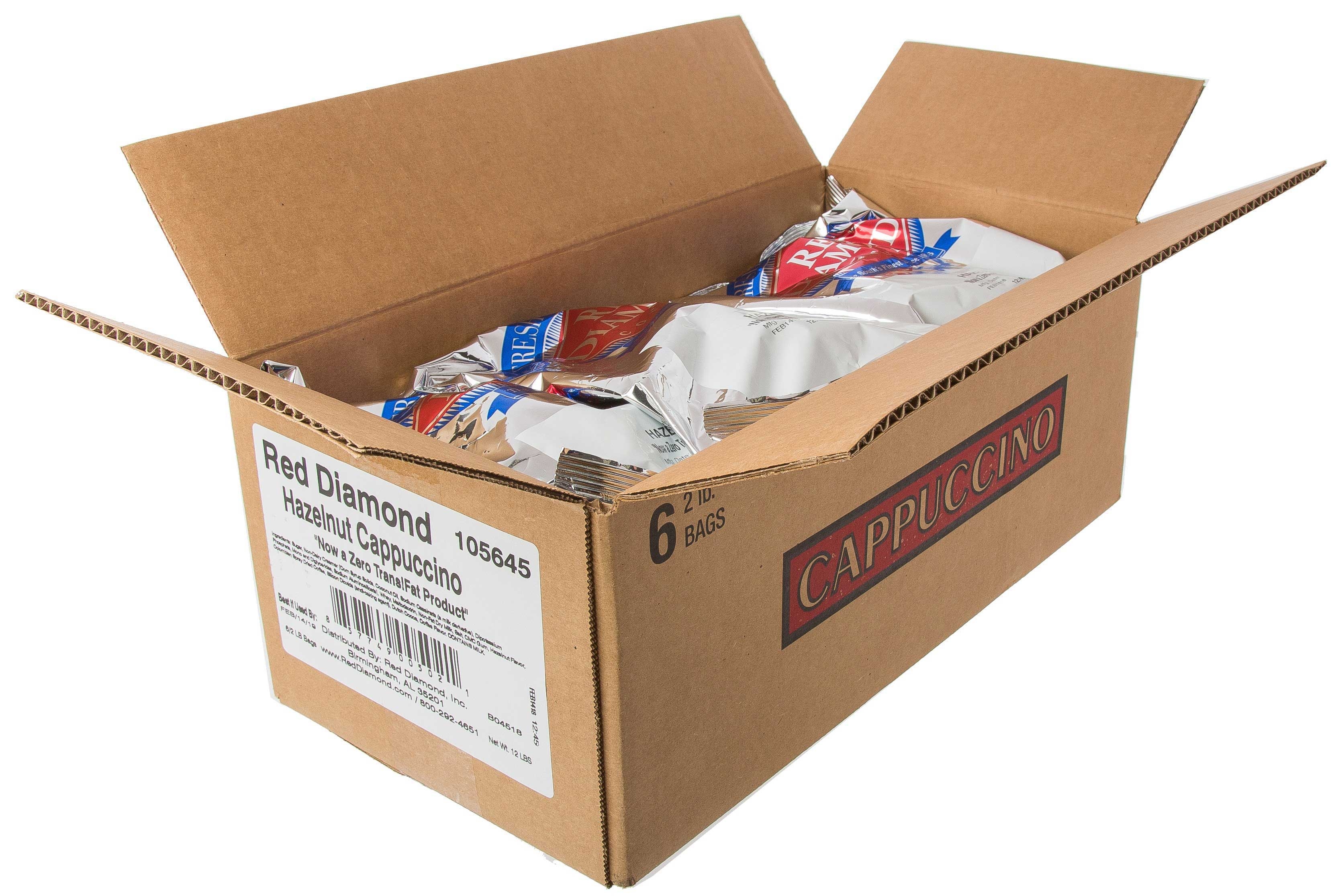 Red Diamond Hazelnut Cappuccino Powder, 2 Pound -- 6 per case