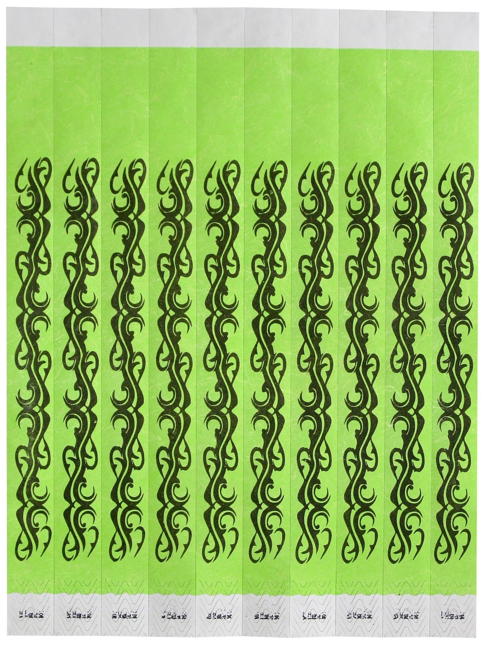 Bar Maid Tattoo Neon Green Security Wristband -- 500 per case