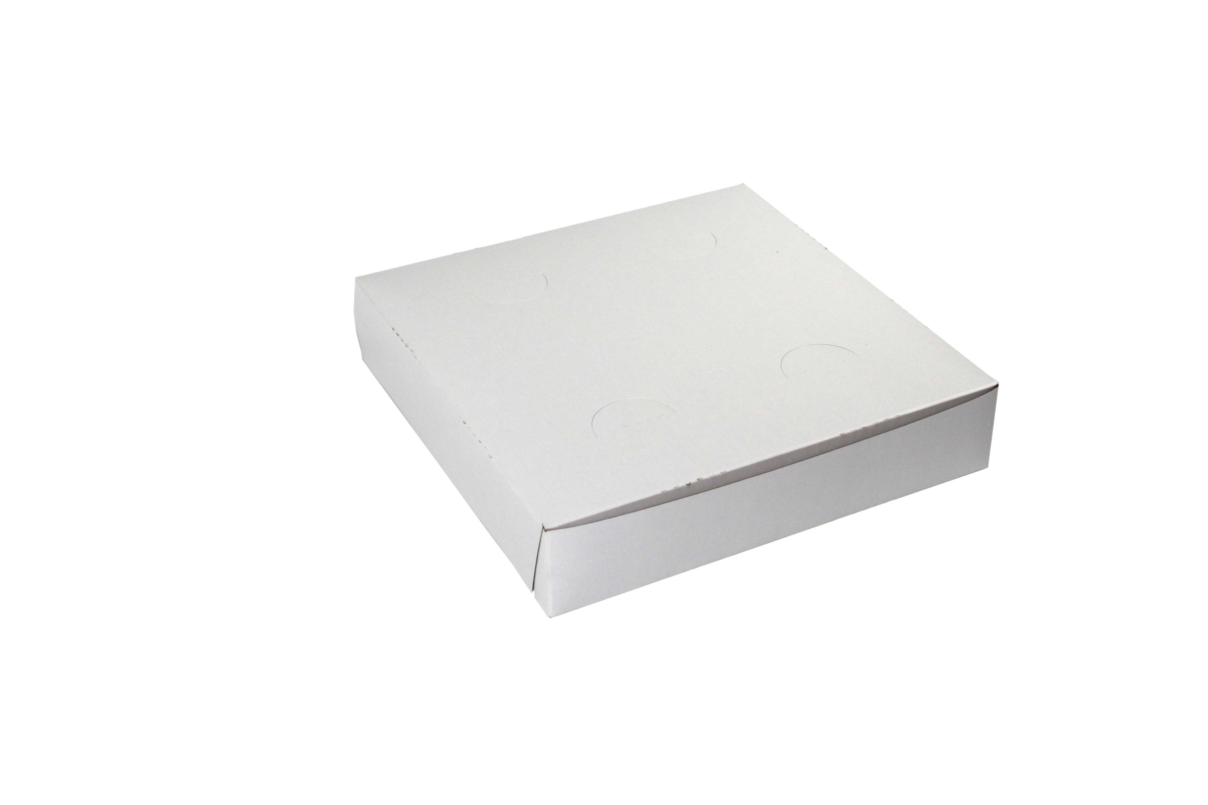 Boxit Lock Corner One Piece White Pizza Box, 10 x 10 x 2 inch -- 100 per case.