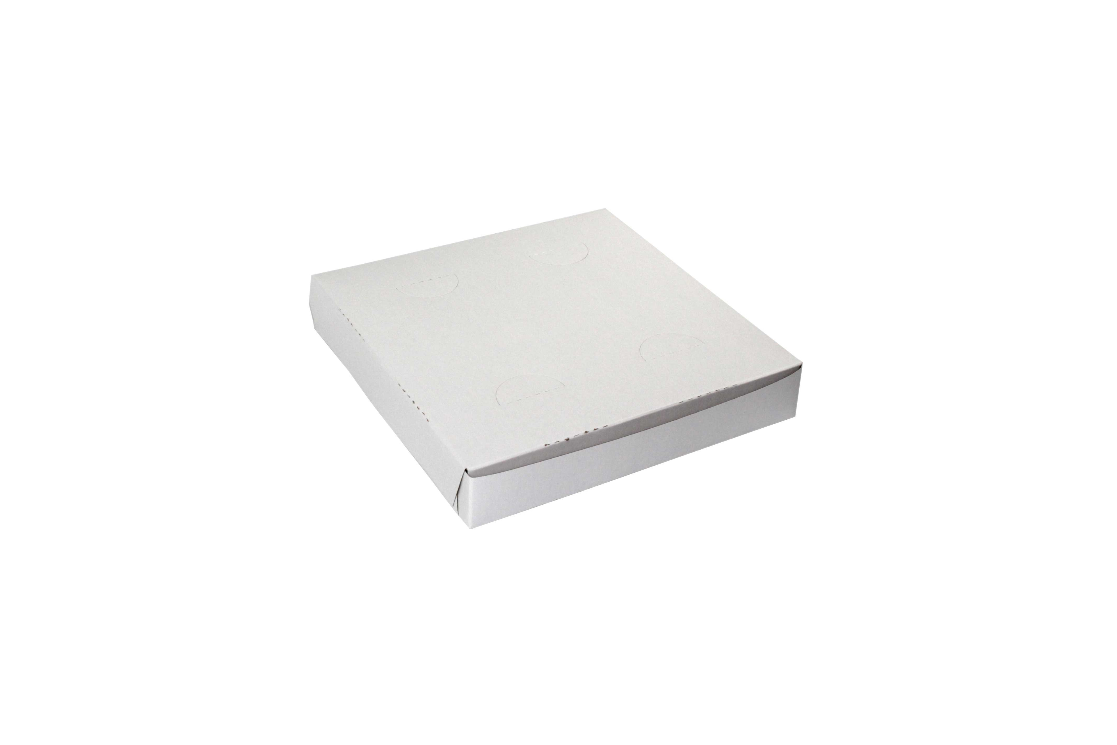 Boxit Lock Corner One Piece White Pizza Box, 9 x 9 x 1.5 inch -- 100 per case.