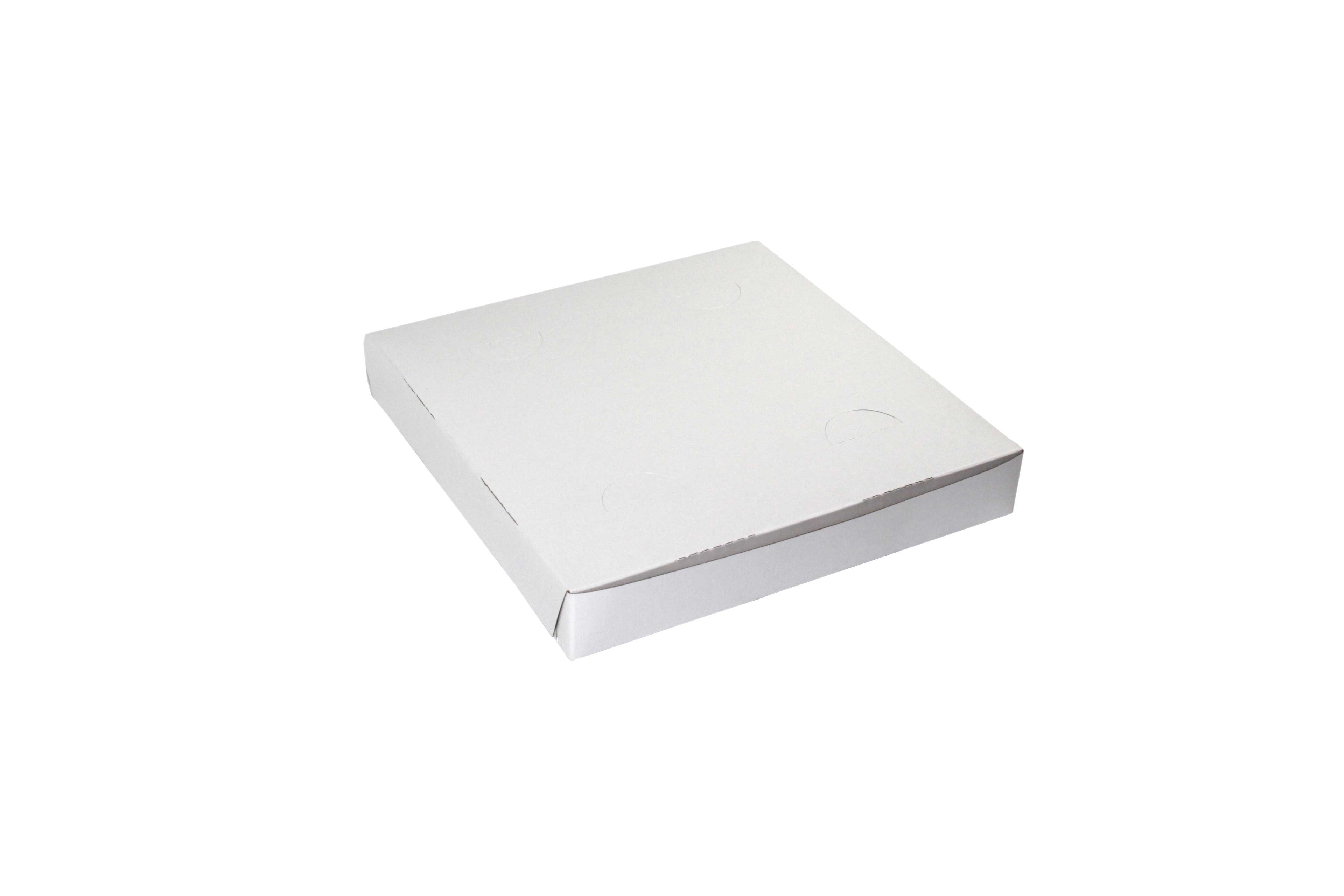 Boxit Lock Corner One Piece White Pizza Box, 10 x 10 x 1.5 inch -- 100 per case.