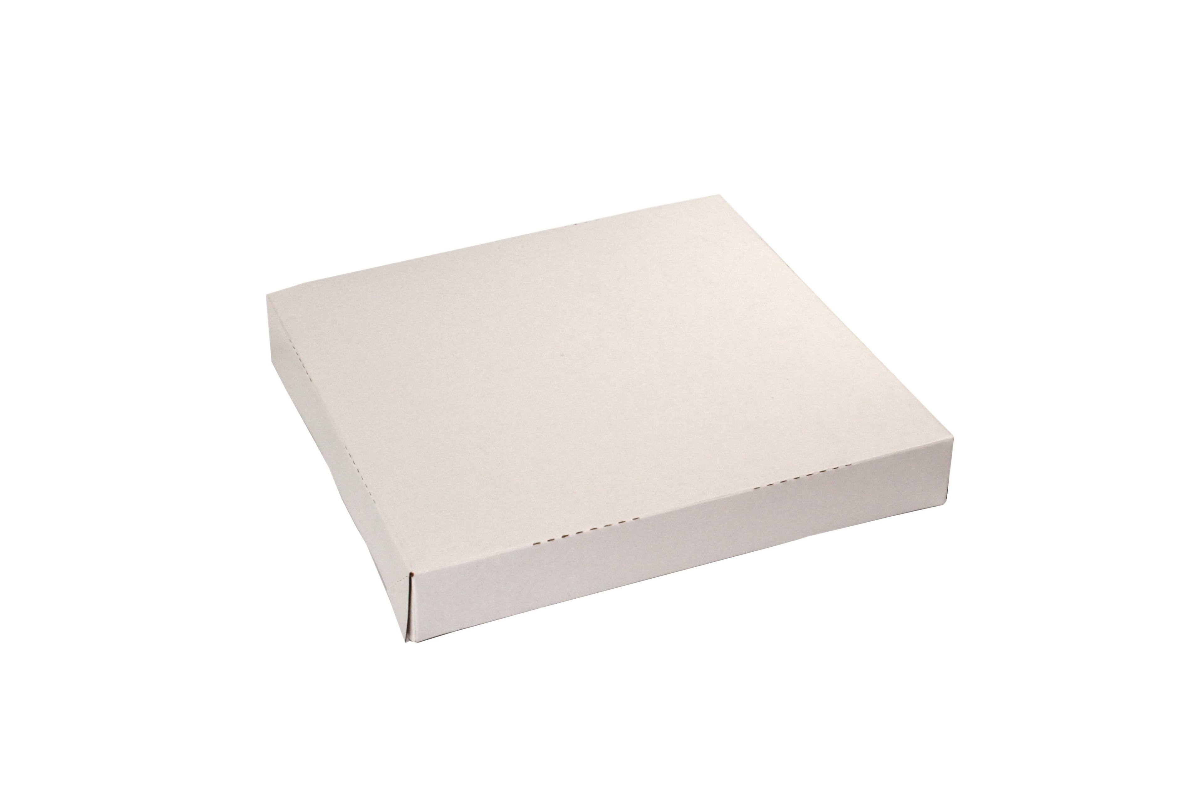 Boxit 4 Corner Automatic One Piece White Pizza Box, 10 x 10 x 1.5 inch -- 200 per case.