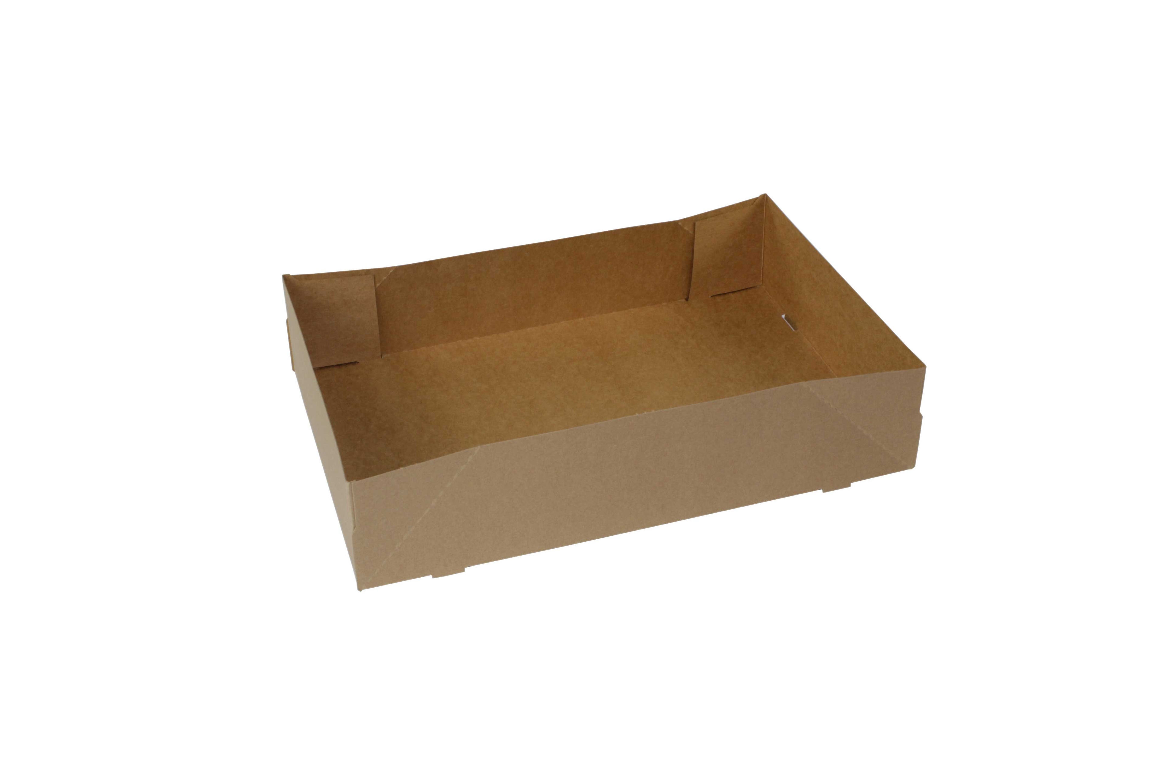 Boxit 4 Corner Glued Kraft SUS Automatic Donut Tray, 13.5 x 9 x 3 inch -- 250 per case.