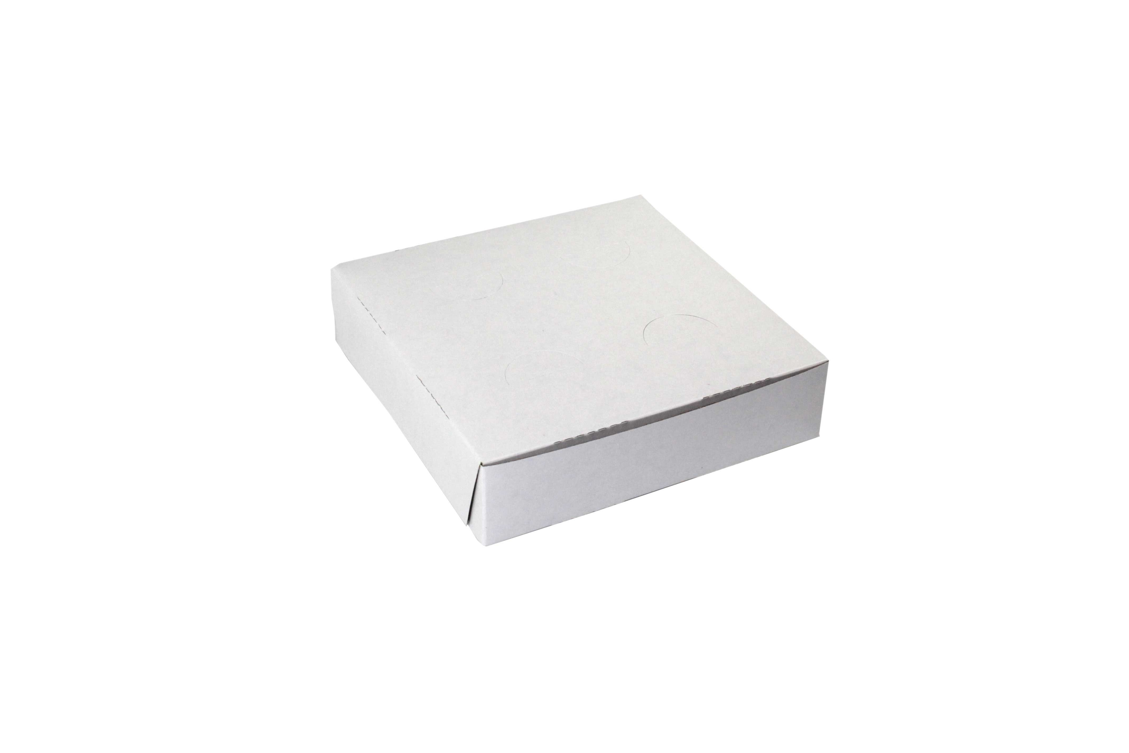 Boxit Lock Corner One Piece White Pizza Box, 8 x 8 x 2 inch -- 100 per case.