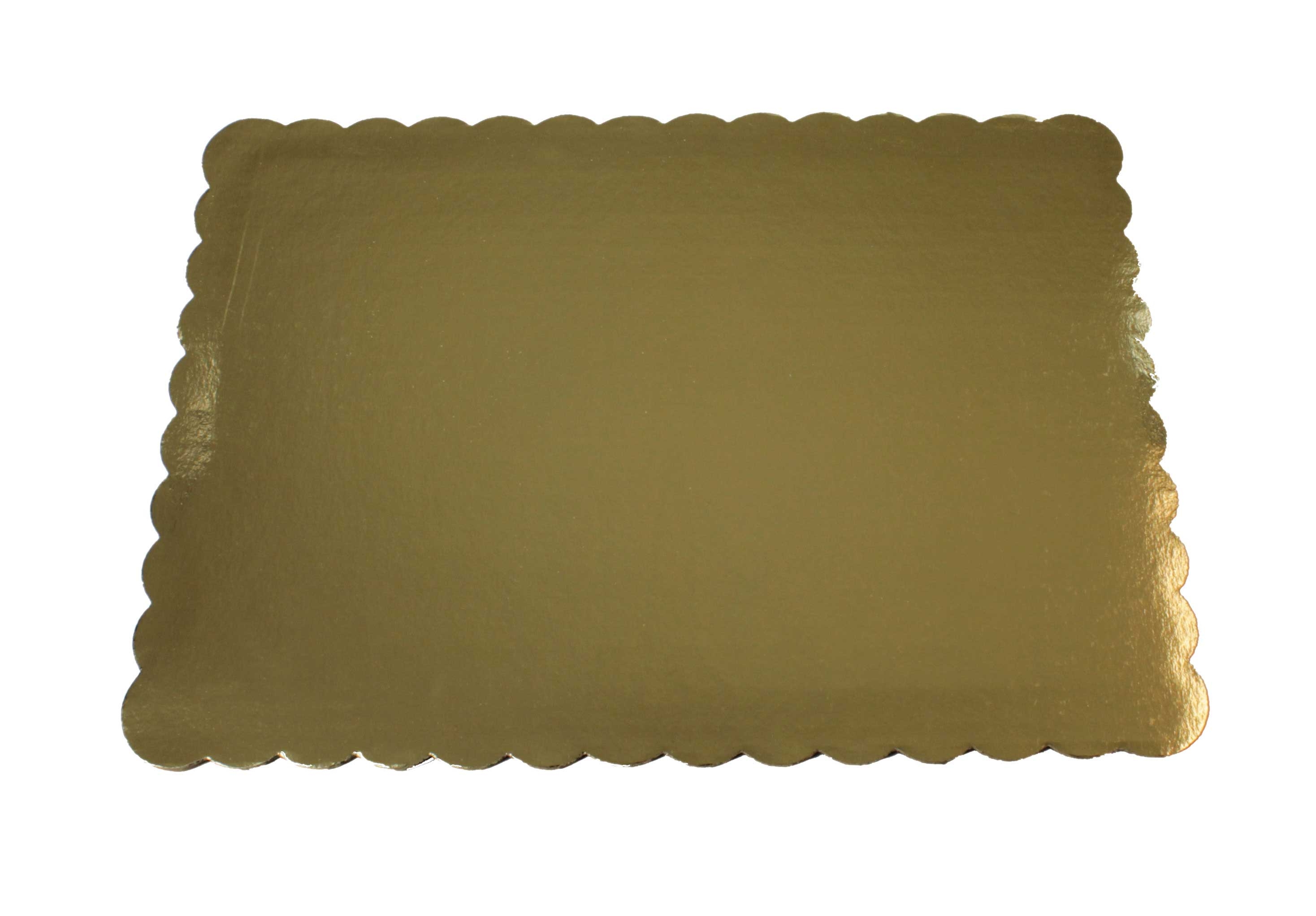 Boxit Double Wall 0.5 Sheet White Gold Scalloped Cake Pad -- 50 per case.