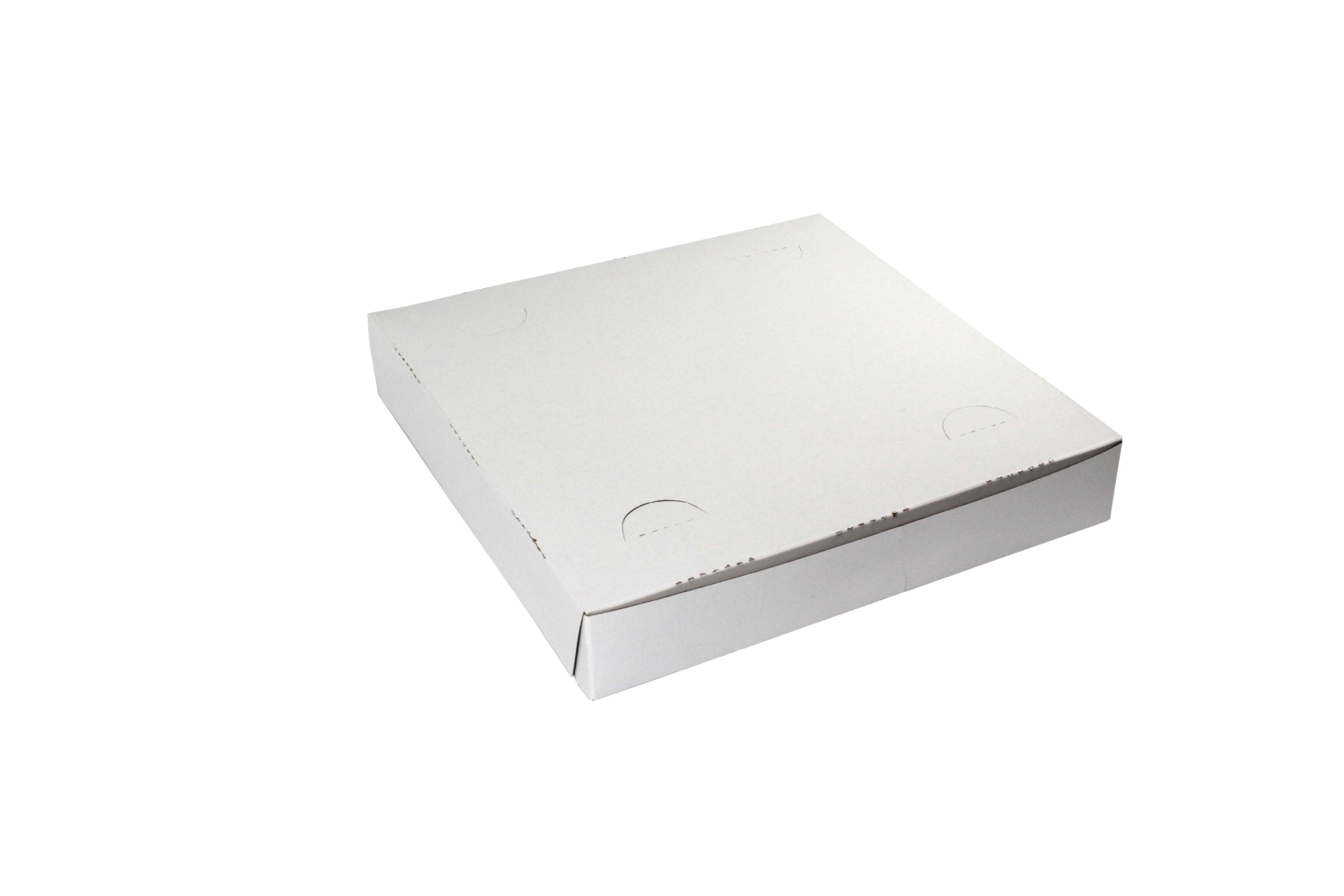 Boxit Lock Corner One Piece Heavy White Pizza Box, 12 x 12 x 2 inch -- 100 per case.