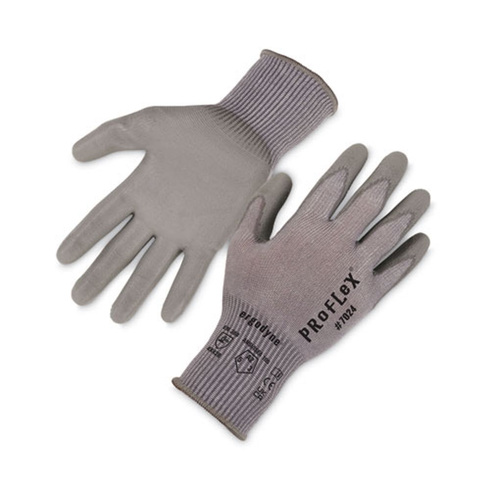 ergodyne ProFlex 7024 ANSI A2 Gray Small PU Coated Cut Resistant Gloves