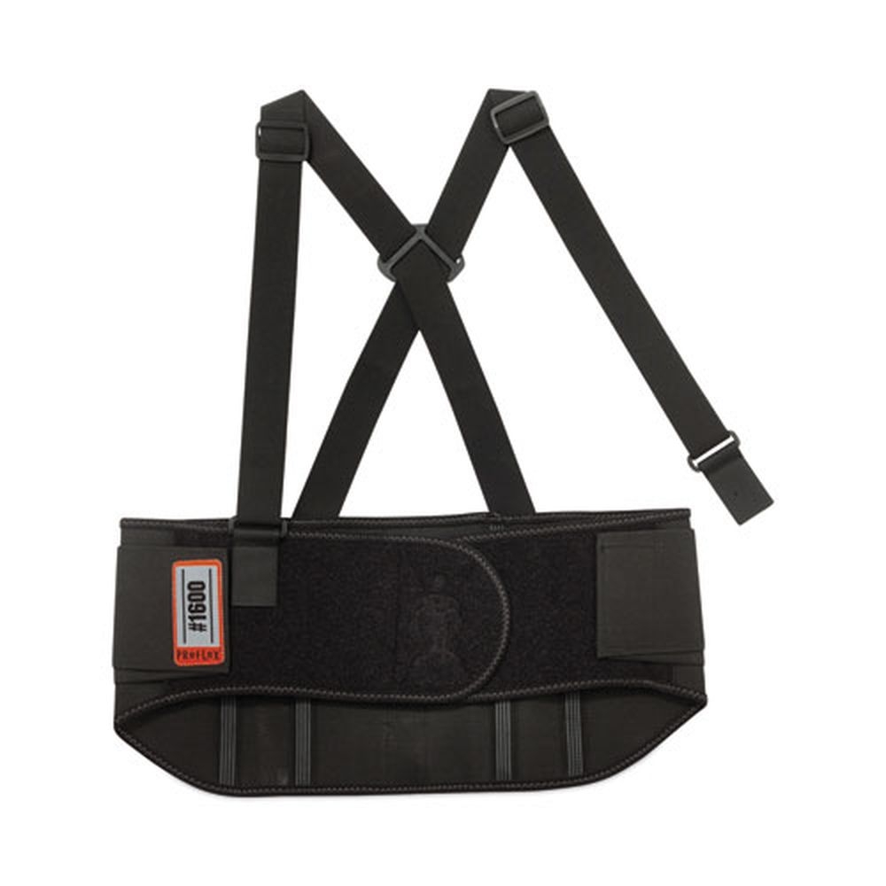 ergodyne ProFlex 1600 Black X Large Standard Elastic Back Support Brace, 38 to 42 inch Waist