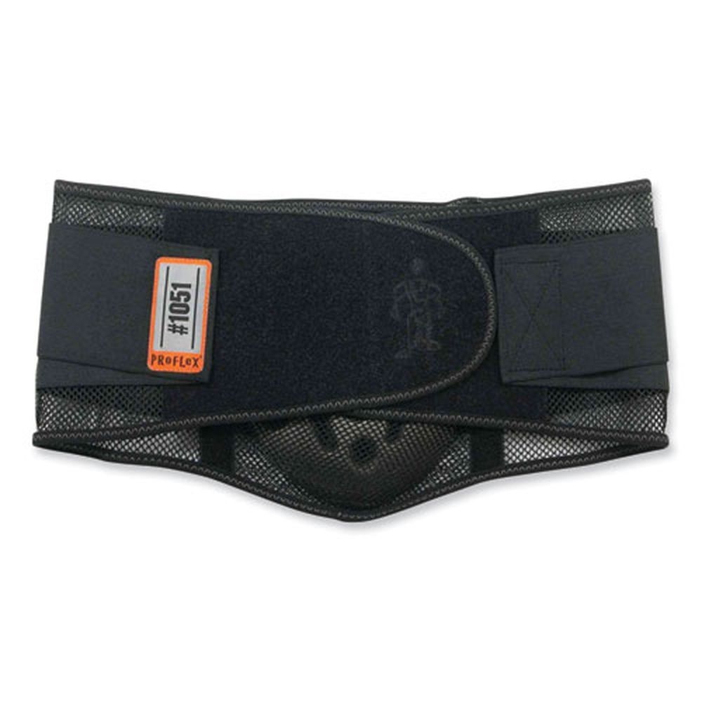 ergodyne ProFlex 100HV Black with Orange X Small Economy Hi-Vis Spandex Back Support Brace, 20 to 25 inch Waist