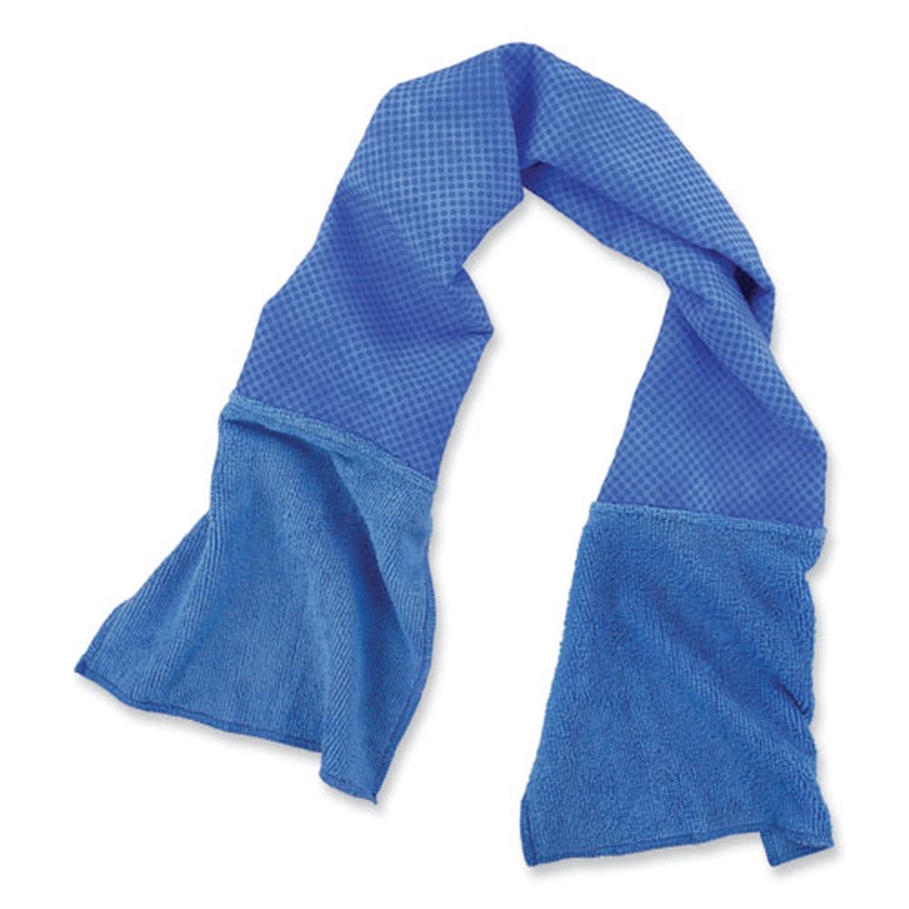 ergodyne Chill Its 6604 One Size Fit Most Multipurpose Cleaning Microfiber/PVA Blue Cooling Towel, 35 x 8 inch