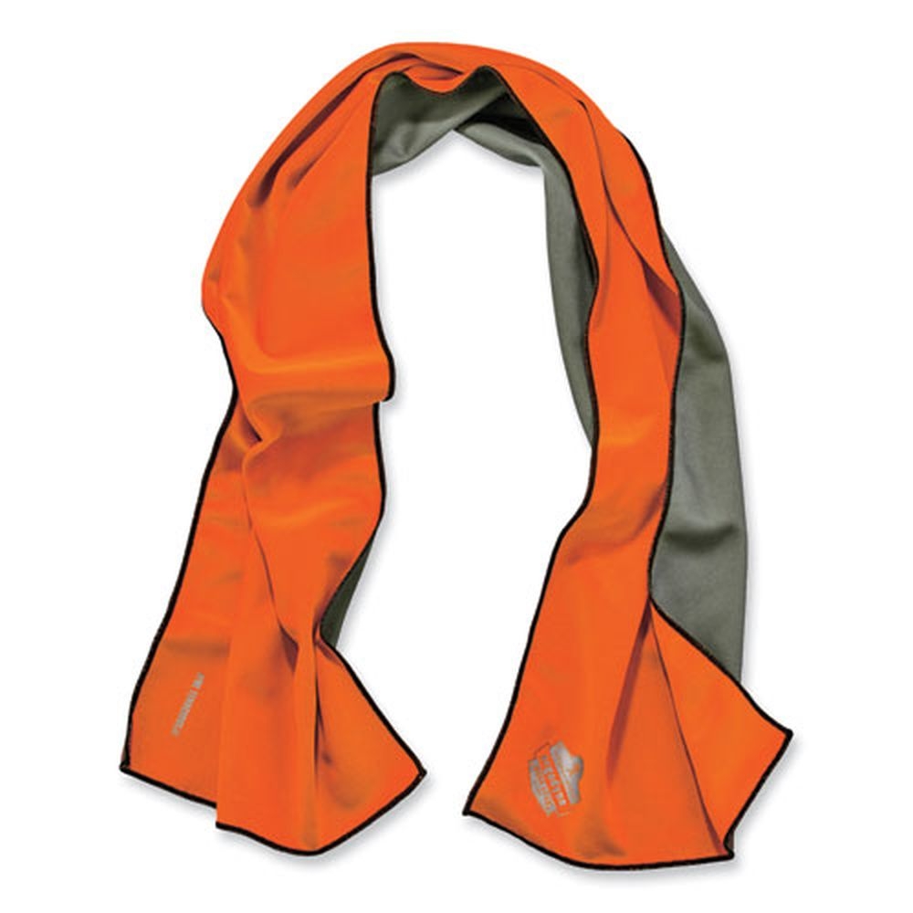 ergodyne Chill Its 6602MF Orange One Size Evaporative Microfiber Cooling Towel, 40.9 x 9.8 inch