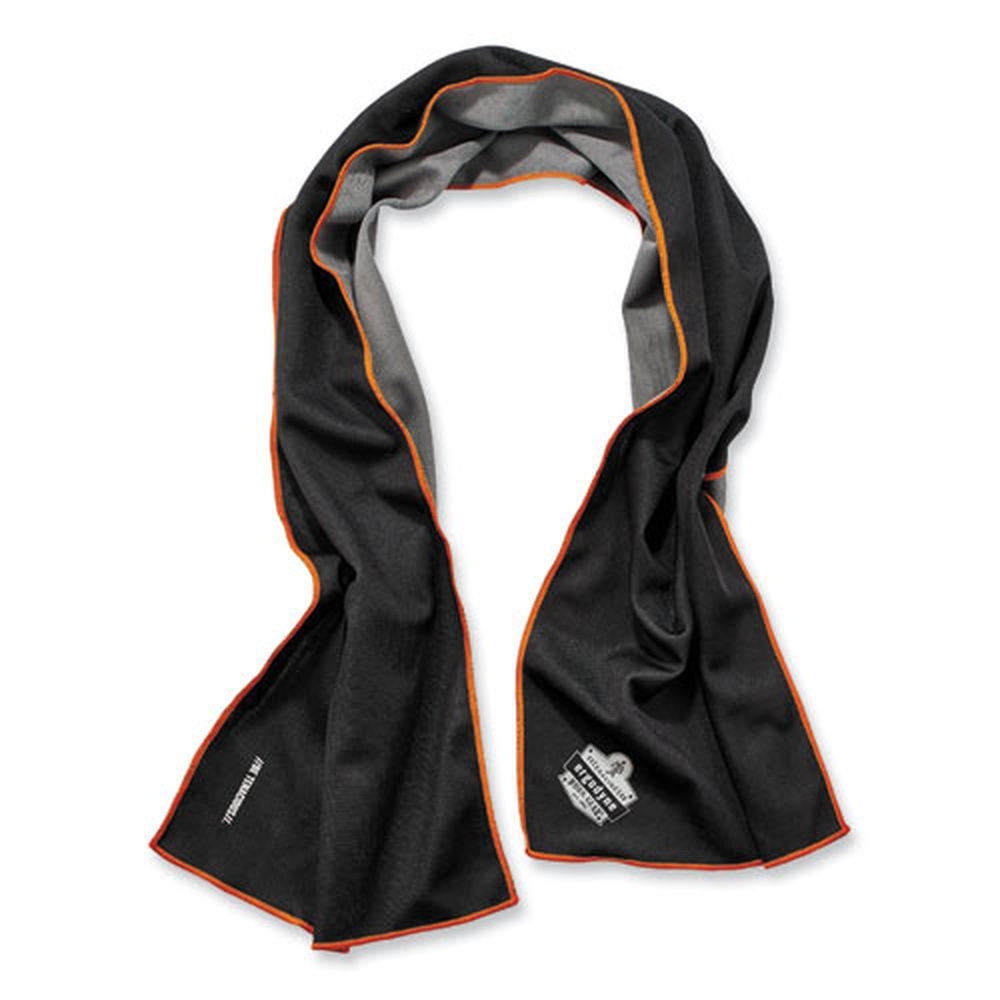 ergodyne Chill Its 6602MF Black One Size Evaporative Microfiber Cooling Towel, 40.9 x 9.8 inch