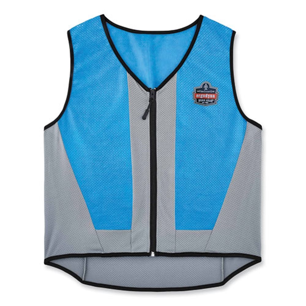 ergodyne Chill -Its 6667 2X-Large Blue Wet Evaporative PVA Cooling Vest with Zipper