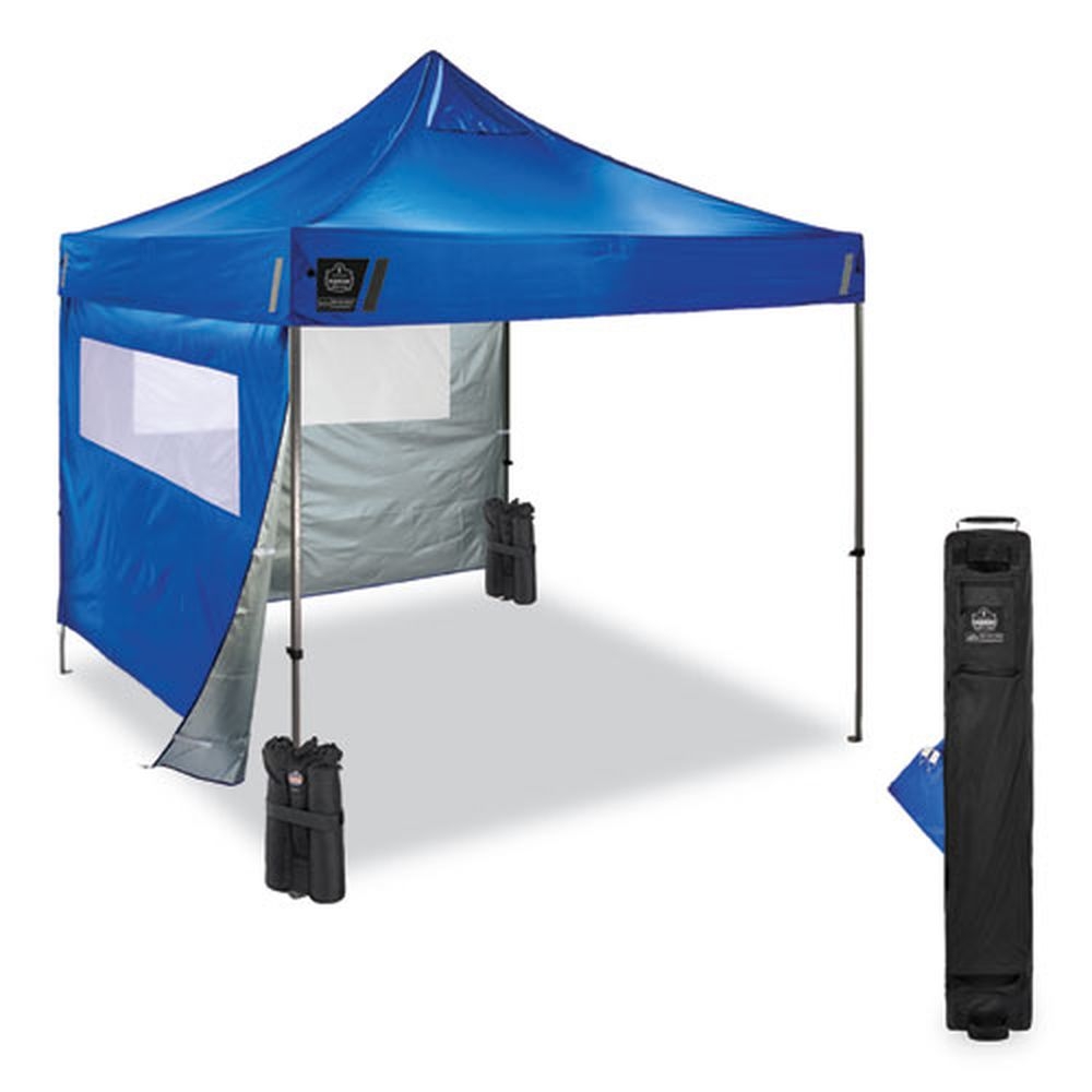 ergodyne Shax 6052 Polyester and Steel Single Skin Blue Heavy Duty Tent Kit Plus Mesh Windows, 10 x 10 Feet
