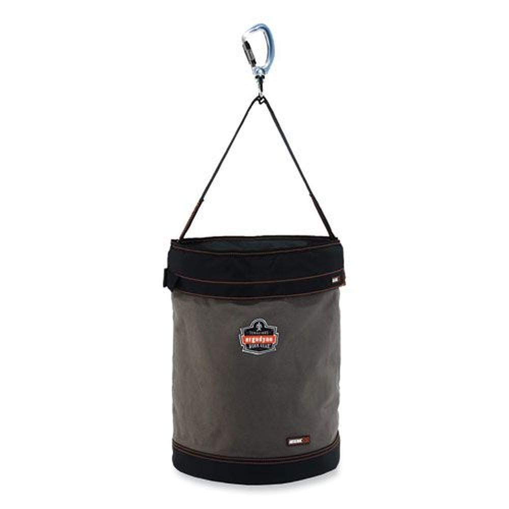 ergodyne Gray Arsenal 5945T Extra-Large Swiveling Carabiner Canvas Hoist Bucket and Top, 150 Pound