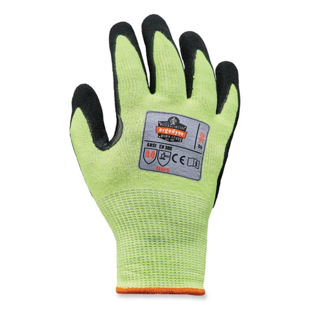 ergodyne ProFlex CASE ANSI A4 Lime Medium Nitrile Coated Cut Resistant Gloves -- 144 pairs per case
