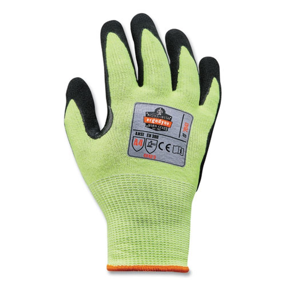 ergodyne ProFlex CASE ANSI A4 Lime X Large Nitrile Coated Cut Resistant Gloves -- 144 pairs per case