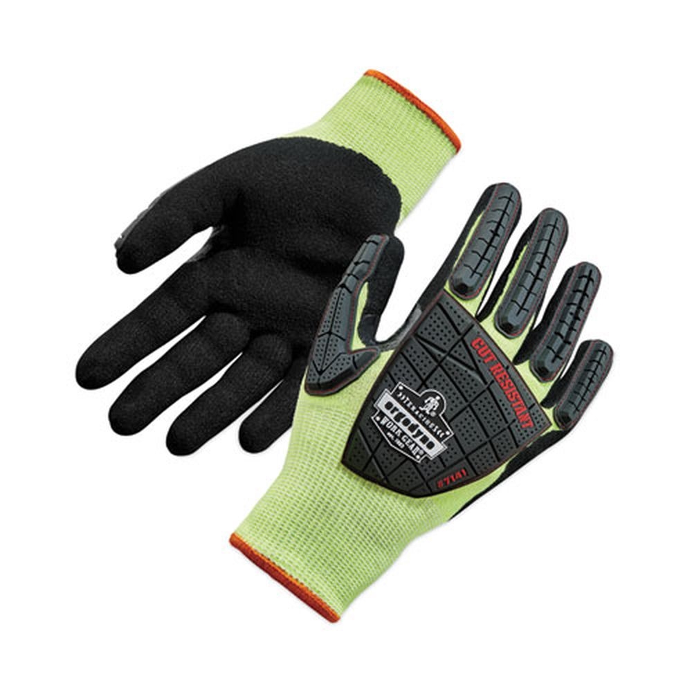 ergodyne ProFlex 7141 ANSI A4 DIR Lime Small Nitrile Coated Cut Resistant Gloves -- 72 pairs per case