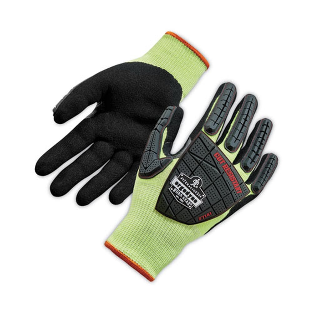 ergodyne ProFlex 7141 ANSI A4 DIR Lime Medium Nitrile Coated Cut Resistant Gloves -- 72 pairs per case