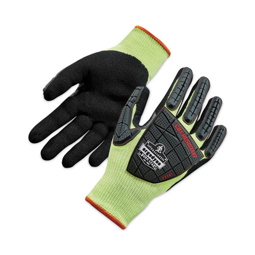 ergodyne ProFlex 7141 ANSI A4 DIR Lime 2X Large Nitrile Coated Cut Resistant Gloves -- 72 pairs per case