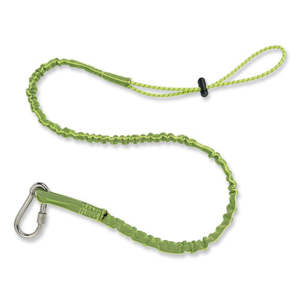 ergodyne Squids 3101 Lime 35 to 45 inch Lanyard with Stainless Steel Carabiner Plus Cinch Loop, 15 Pound Max Work Capacity