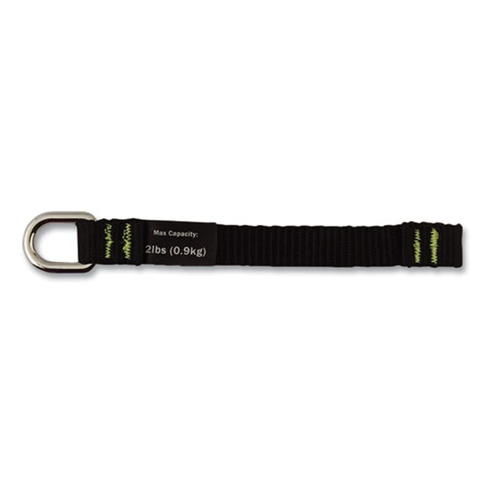 ergodyne Squids 3700 Nylon 5.5 inch Black Webbing Tool Tails with D Rings, 2 Pound Max Work Capacity -- 60 per case