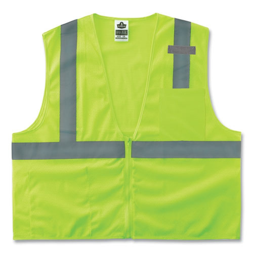 ergodyne GloWear 8210Z Polyester Lime Extra Small Class 2 Economy Mesh Vest