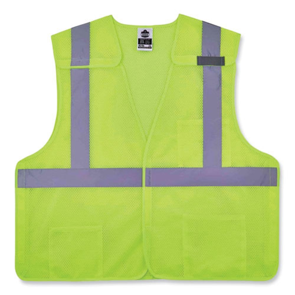 ergodyne GloWear 8217BA Polyester 4X Large and 5X Large Lime Class 2 Breakaway Mesh Vest