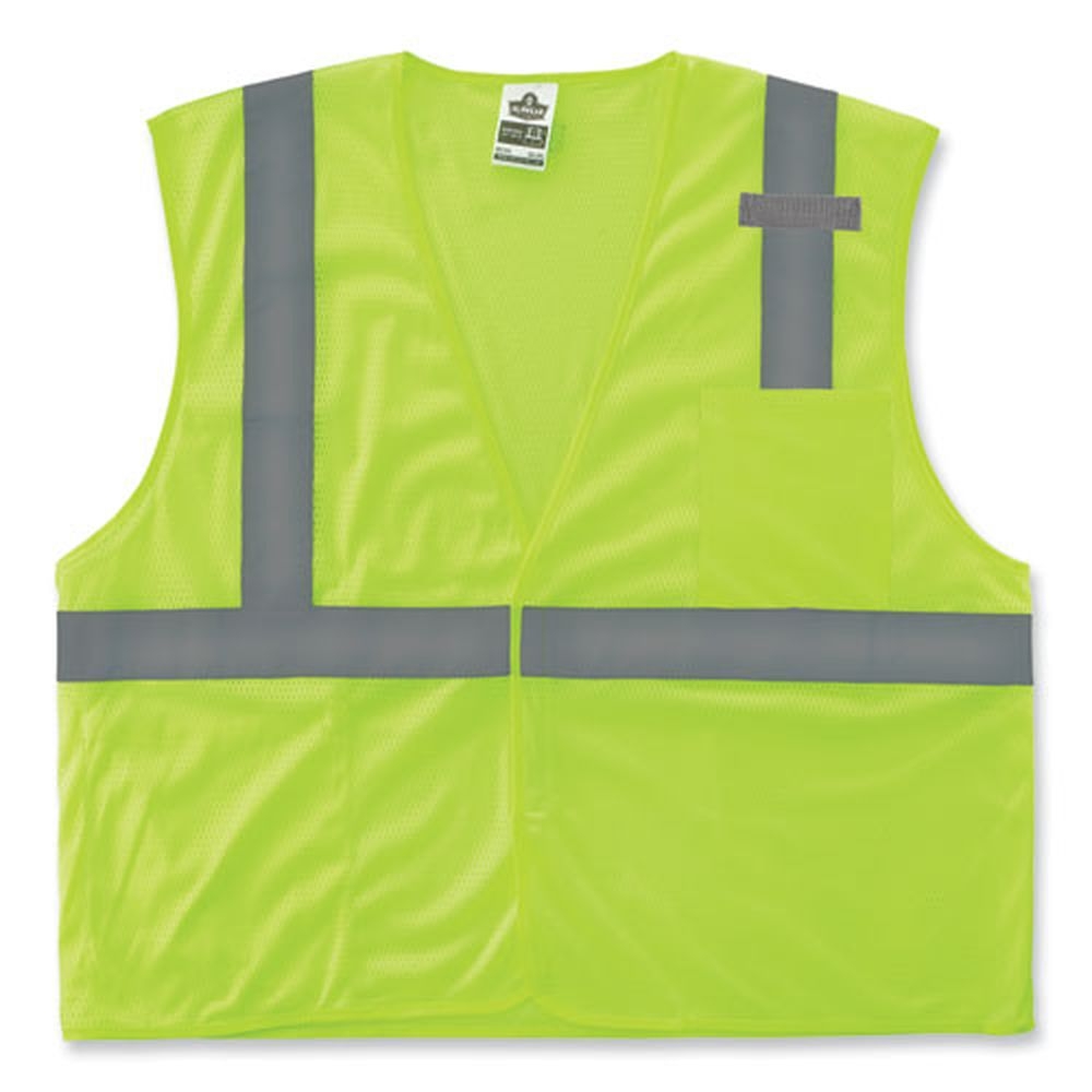 ergodyne GloWear 8210HL-S Polyester 4X Large Lime Single Size Class 2 Economy Mesh Vest