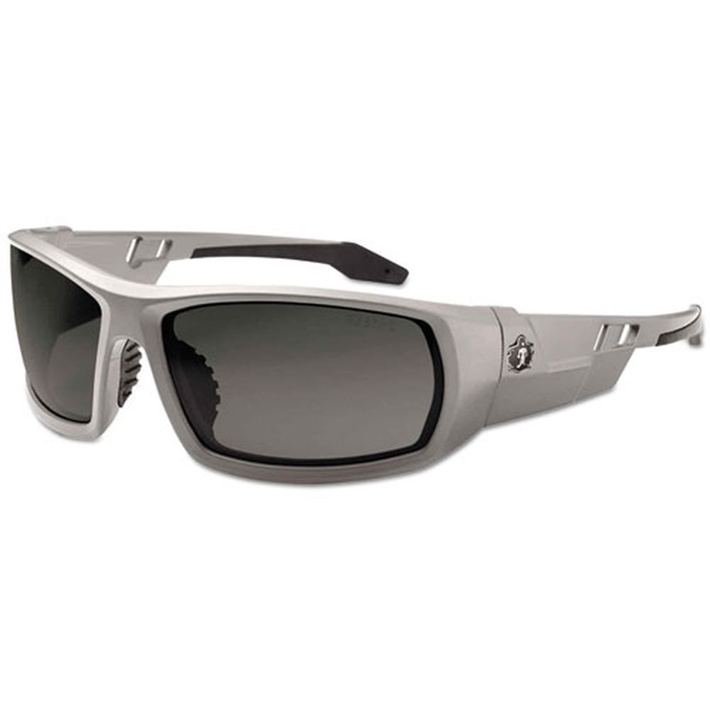ergodyne Skullerz Odin Safety Glasses with Gray Nylon Frame and Smoke Polycarbonate Lens