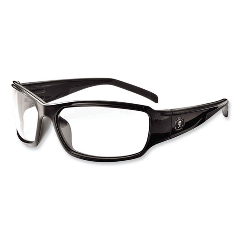 ergodyne Skullerz Thor Safety Glasses with Black Nylon Impact Frame and Anti Fog Clear Polycarbonate Lens