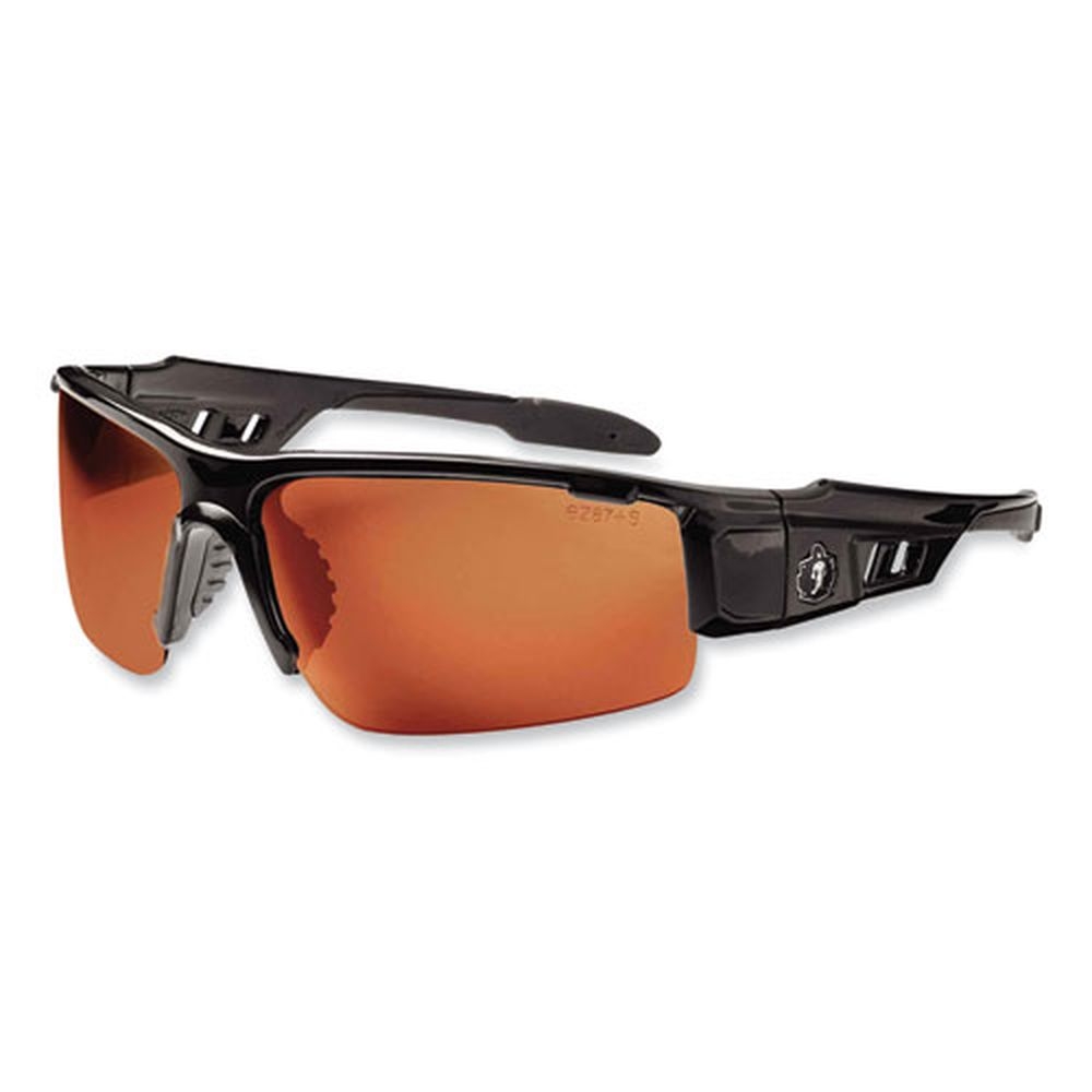 ergodyne Skullerz Dagr Safety Glasses with Black Nylon Impact Frame and Polarized Copper Polycarbonate Lens