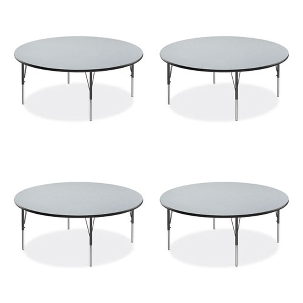 Correll Gray Granite Top Black Legs Round Height Adjustable Activity Table, 60 x 19 to 29 inch -- 4 per case