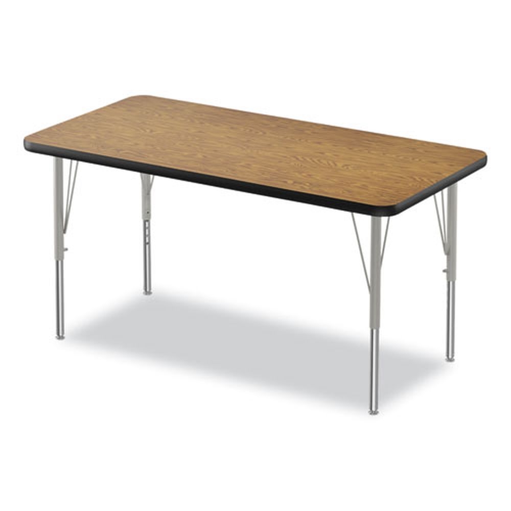 Correll Medium Oak Rectangular Height-Adjustable Activity Table, 48 x 24 x 10 inch -- 4 per case
