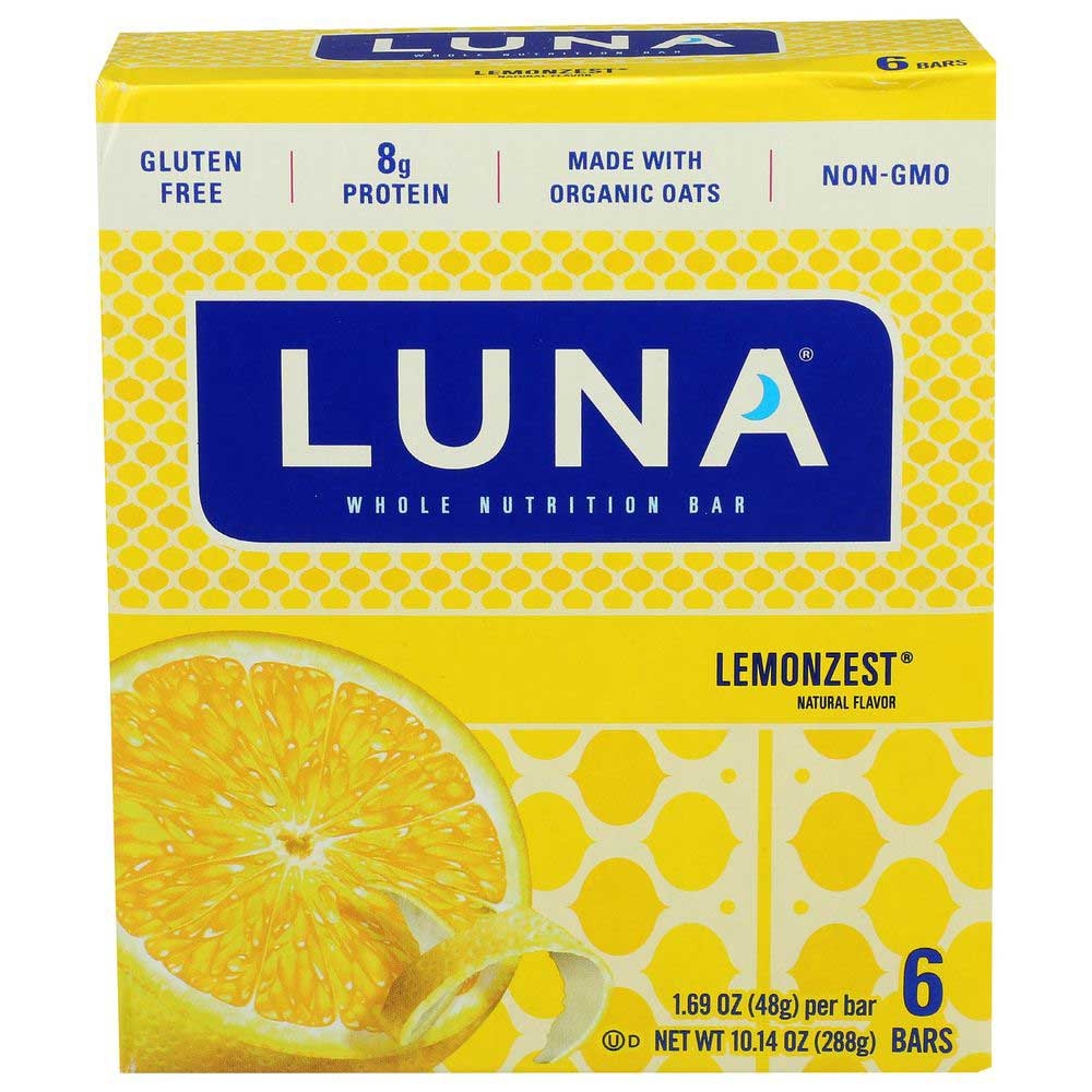 Luna Organic Lemon Zest Whole Nutrition Bar, 1.69 Ounce - 6 per pack -- 6 packs per case