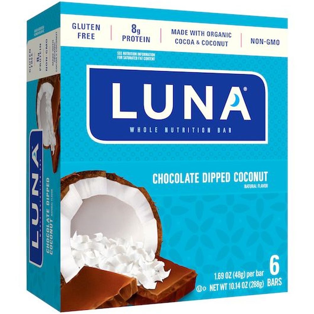 Luna Chocolate Dipped Coconut Whole Nutrition Bar, 1.69 Ounce -- 6 per case