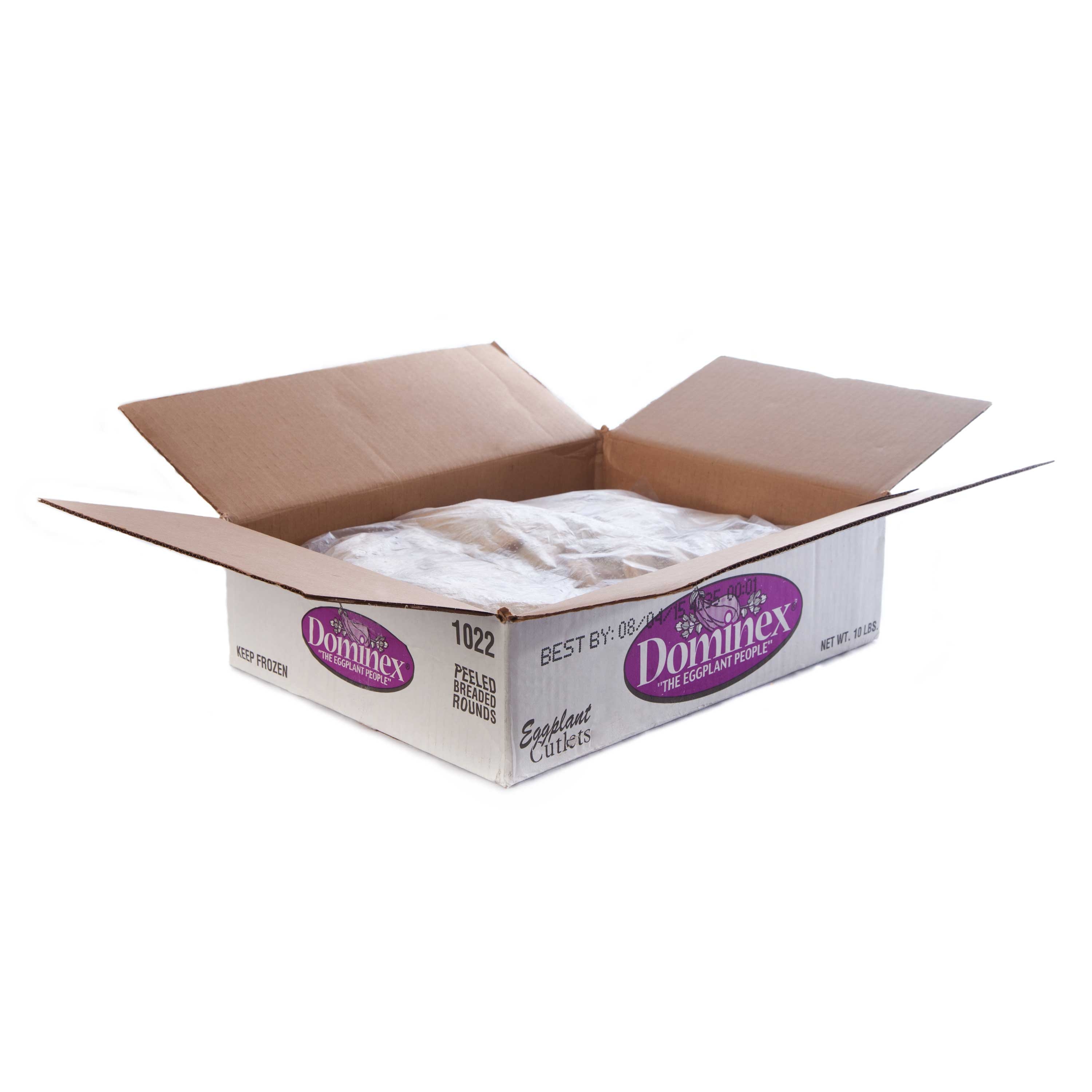 Dominex Round Breaded Peeled Eggplant Cutlet, 5 Pound -- 2 per case.