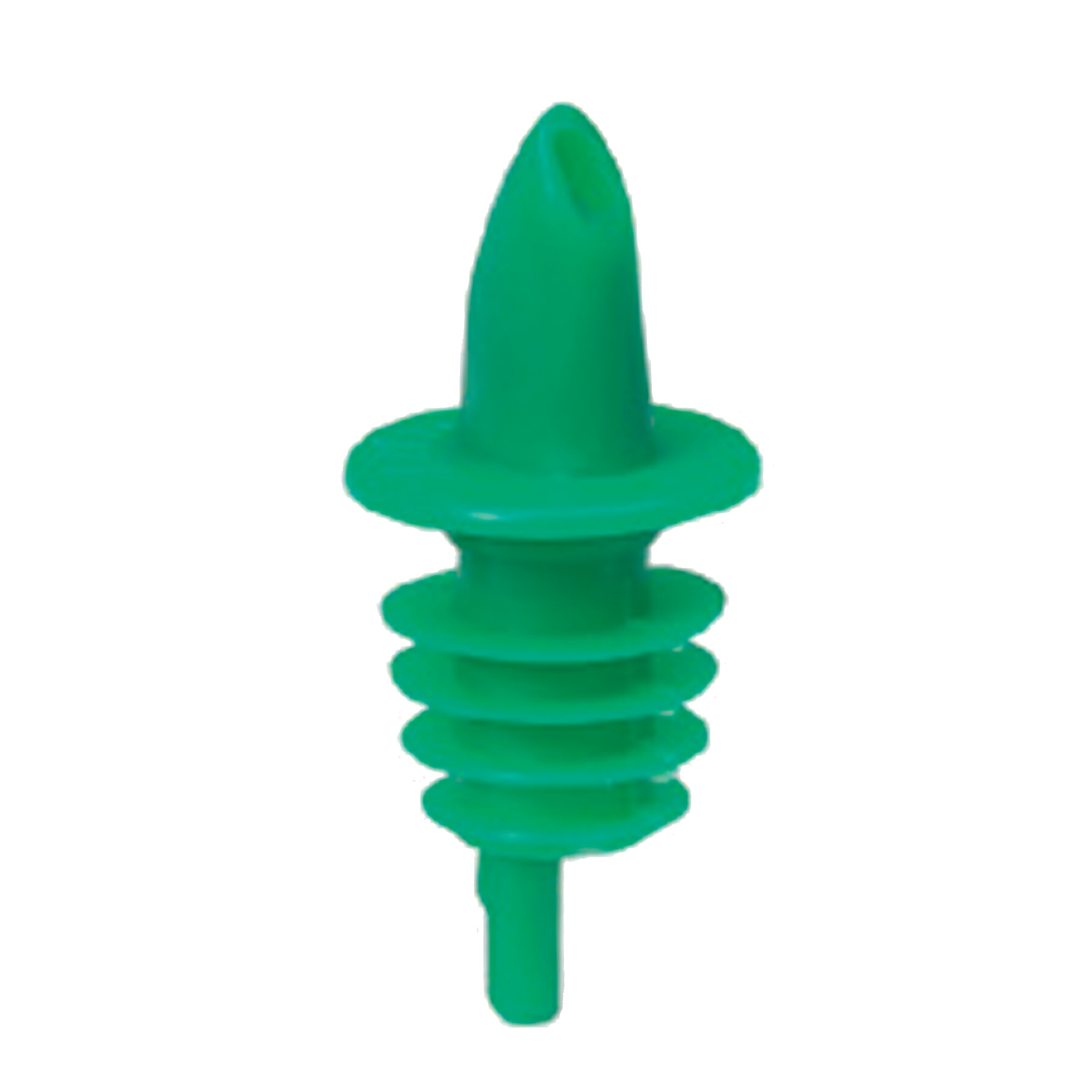 Tablecraft Plastic Economy Green Free Flow Liquor Pourer -- 12 per case.