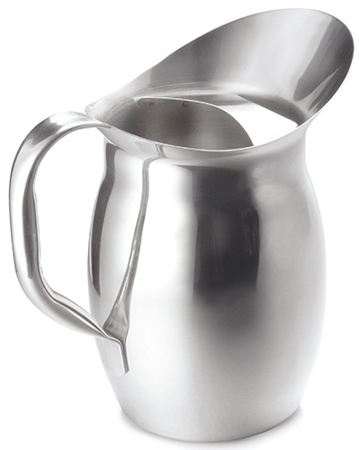 Tablecraft Stainless Steel Pitcher with Ice Guard, 2 Quart