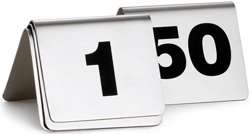 Tablecraft Stainless Steel 1 to 50 Number Tent -- 1 set