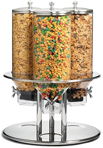 Tablecraft Rotating Triple Cereal Dispenser, 50 Ounce